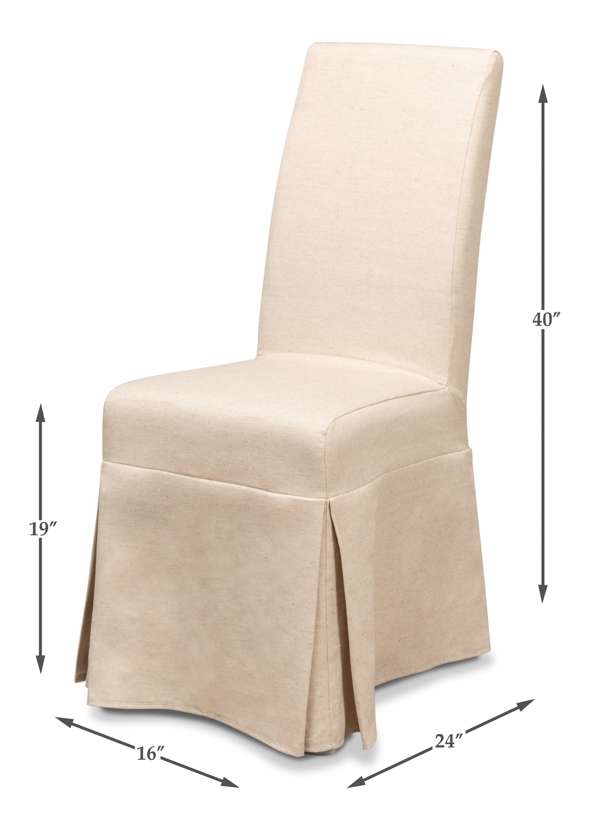 Slipcovered Dining Chairs in Beige Sailcloth, Sets of 2 - view 11