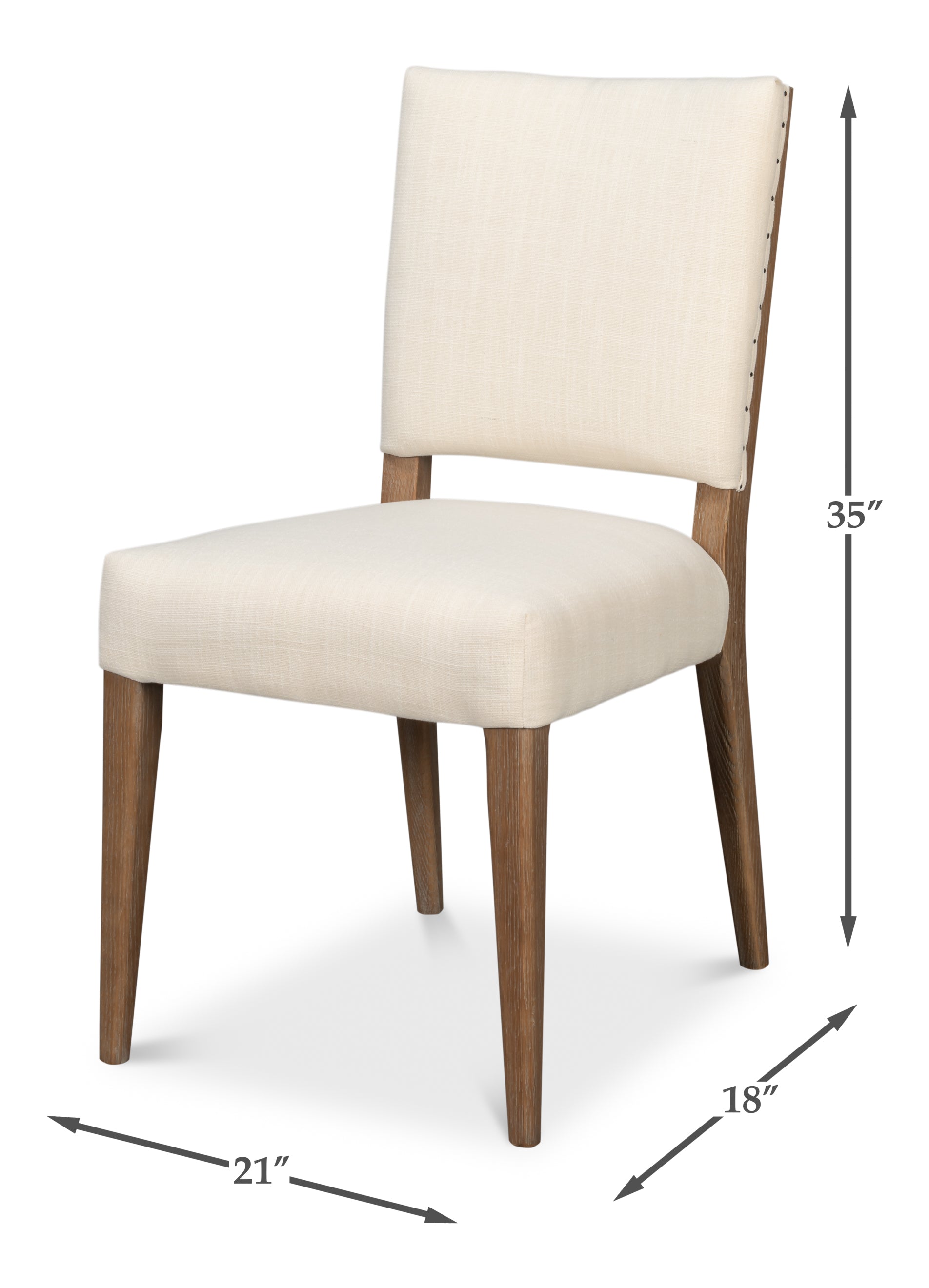 Parsons Dining Chairs in Beige with Medium Brown Legs, Sets of 2 - view 11
