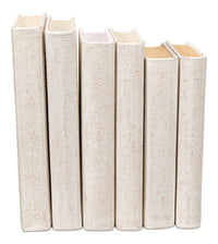 Ivory Book Set in Shagreen-Embossed Leather, Set of 12 - view 3