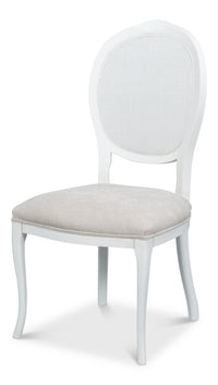Louis XV Cane Back Dining Chairs in White, Sets of 2