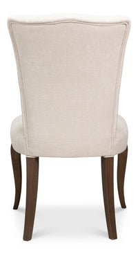 Louis XV Dining Chairs in Cream with Dark Brown Legs, Sets of 2 - view 4
