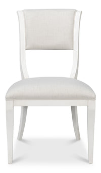 Klismos Dining Chairs in White with Cream Seats, Sets of 2 - view 2