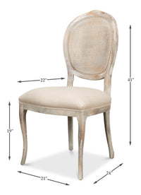 Louis XV Cane Back Dining Chairs in Gray Oak, Sets of 2 - view 11