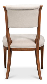 Klismos Dining Chairs in Antiqued Walnut and Cream, Sets of 2 - view 4