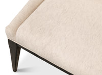Modern Dining Chair with Sloped Back in Cream Cotton-Linen - view 8