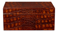 Croc Leather Box in Cognac, Set of 2