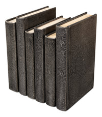 Shagreen Embossed Gray Book Set in Leather, Set of 12 - view 5