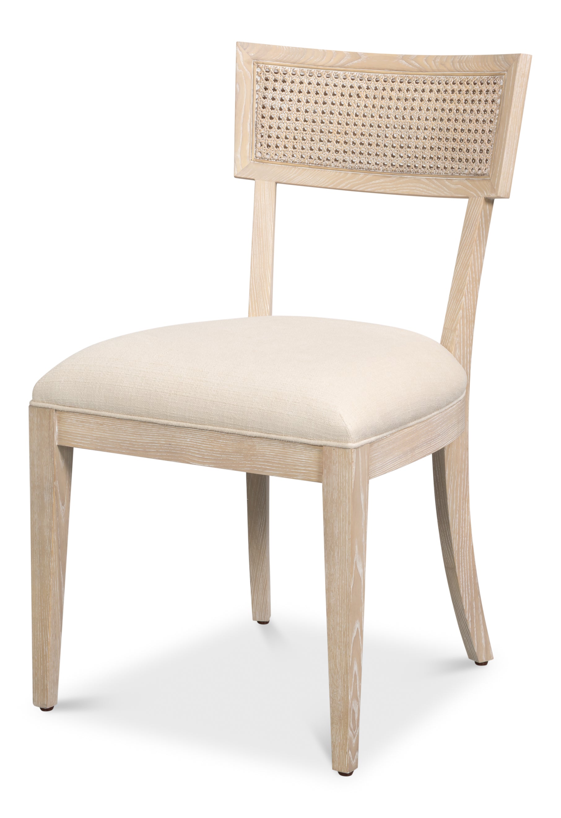 Swedish Klismos Cane Back Dining Chairs, Bleached Oak, Sets of 2