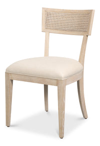 Swedish Klismos Cane Back Dining Chairs, Bleached Oak, Sets of 2