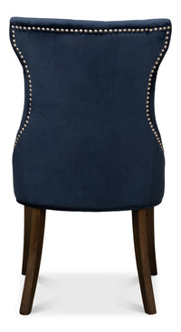 Tufted Velvet Dining Chairs in Navy Blue, Sets of 2 - view 4