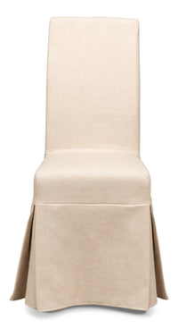Slipcovered Dining Chairs in Beige Sailcloth, Sets of 2 - view 2