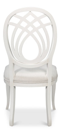 Neoclassical Dining Chairs with Ribbon Backs in White, Sets of 2 - view 4
