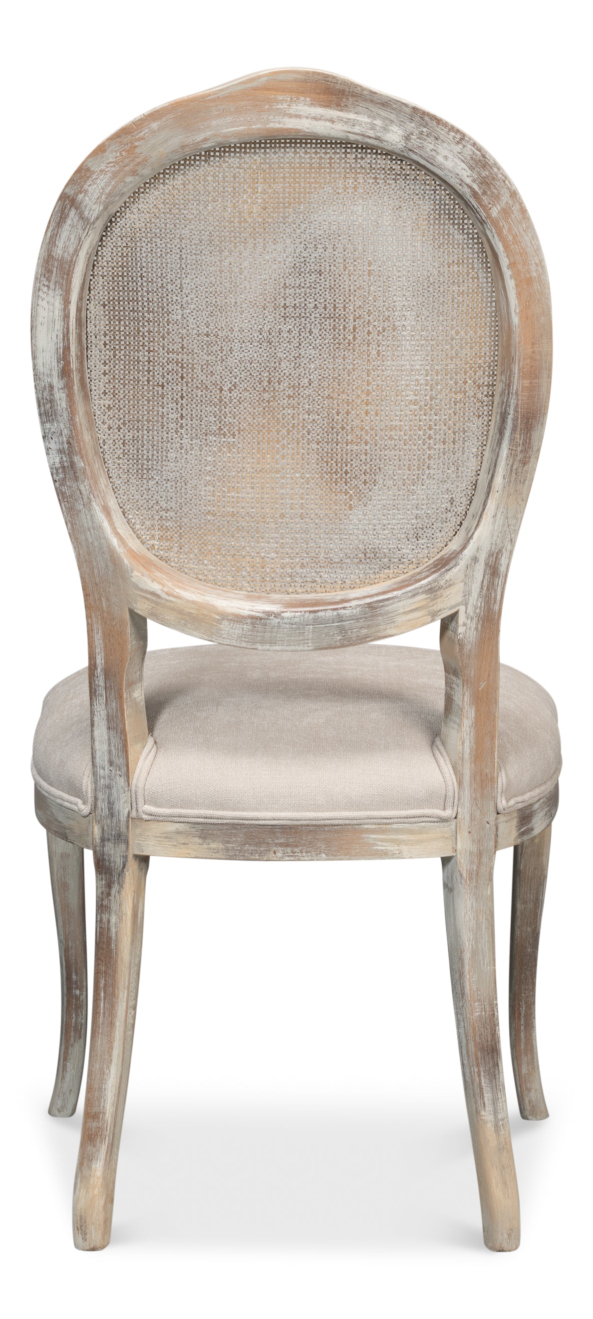 Cane Back Dining Chairs in Gray Oak with Taupe Seats, Sets of 2 - view 4
