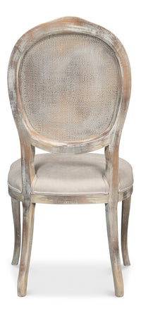 Cane Back Dining Chairs in Gray Oak with Taupe Seats, Sets of 2 - view 4
