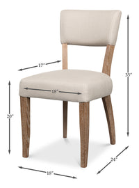 Limed Oak Dining Chairs in Beige Linen, Sets of 2 - view 11