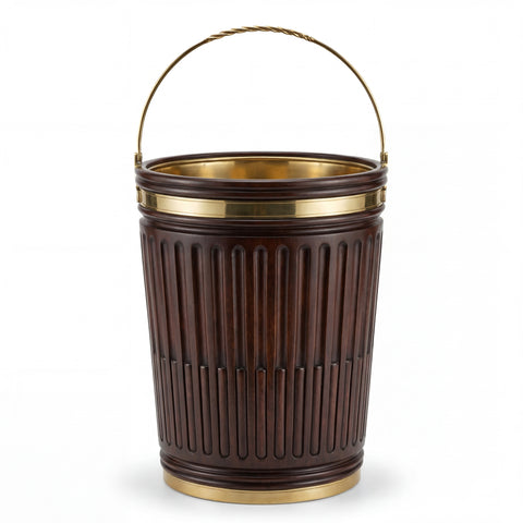 Fluted Mahogany Antique Peat Bucket