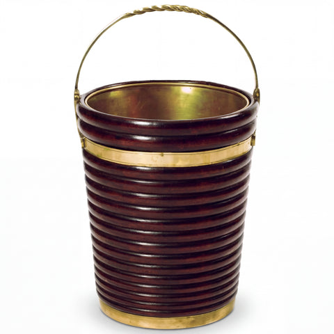 Georgian Peat Bucket with Horizontal Ribbed Sides