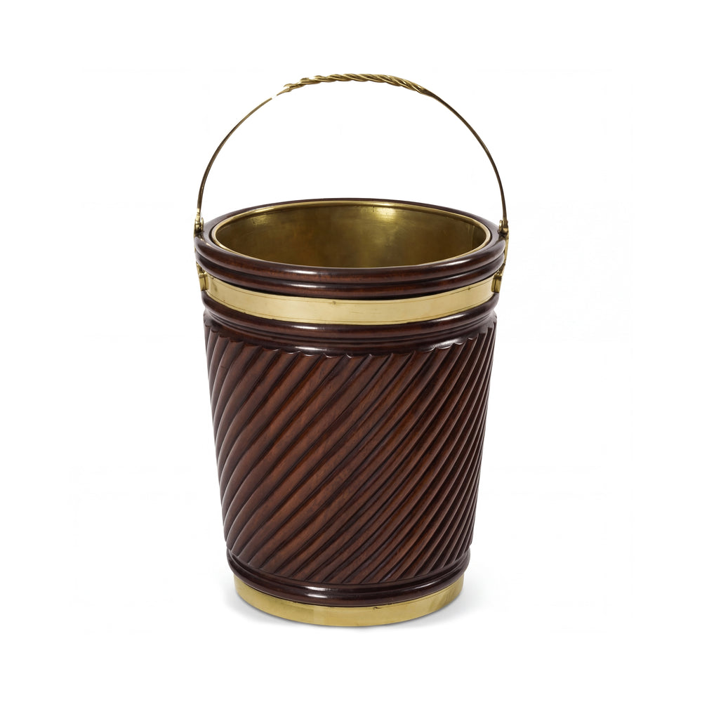 Irish Peat Bucket with Diagonal Reeding
