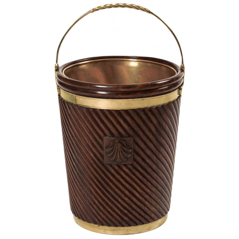 Irish Shell Carved Peat Bucket