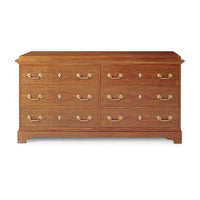 Front view of Biedermeier dresser with six drawers.