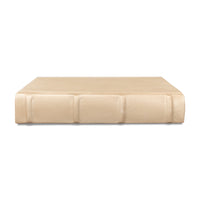 Antique White Leather-Bound Decorative Books, Set of 12