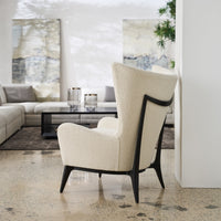 Cream Upholstered Scandinavian Mid Century Armchair