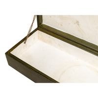 Deco Shagreen Boxes, Leaf Green Embossed Leather, Set of 2