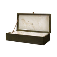 Deco Shagreen Boxes, Leaf Green Embossed Leather, Set of 2