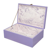 Deco Shagreen Nesting Boxes, Lilac with Brass, Set of 3