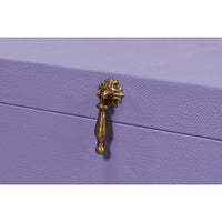 Deco Shagreen Nesting Boxes, Lilac with Brass, Set of 3