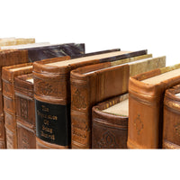 Decorative Library Books, Tan Leather & Marbled, Set of 24