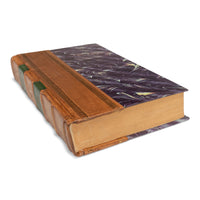 Decorative Library Books, Tan Leather & Marbled, Set of 24