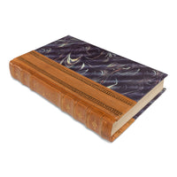 Decorative Library Books, Tan Leather & Marbled, Set of 24
