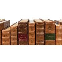 Decorative Library Books, Tan Leather & Marbled, Set of 24