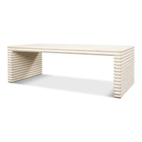 Stacked-Plank Cocktail Table – Antique White Reclaimed Pine - additional view