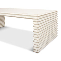 Stacked-Plank Cocktail Table – Antique White Reclaimed Pine - additional view