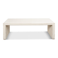Stacked-Plank Cocktail Table – Antique White Reclaimed Pine - additional view