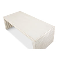 Stacked-Plank Cocktail Table – Antique White Reclaimed Pine - additional view
