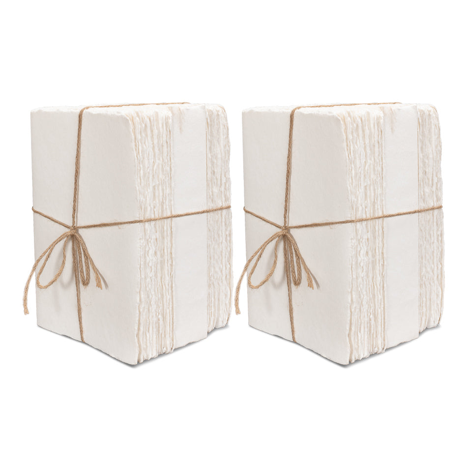 Handmade Ivory Paper Ledger Books, Set of 6