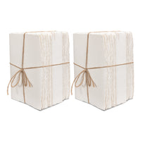 Handmade Ivory Paper Ledger Books, Set of 6