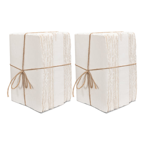 Handmade Ivory Paper Ledger Books, Set of 6