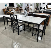 Modern Iron and Marble Dining Table