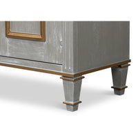 Louis XVI Buffet in Gray and Gold, 60 Inches
