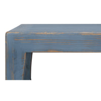 Asian-Inspired Cocktail Table, Blue – Distressed Lacquer - additional view