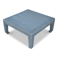Asian-Inspired Cocktail Table, Blue – Distressed Lacquer - additional view