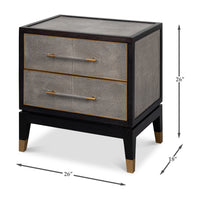 Art Deco Shagreen Nightstand with Ebonized Frame