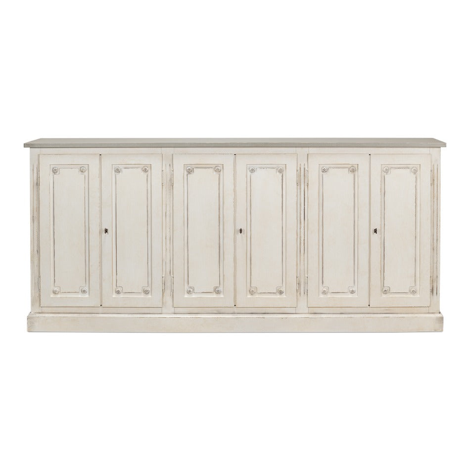 French Country Sideboard, 96" – White and Grey - additional view