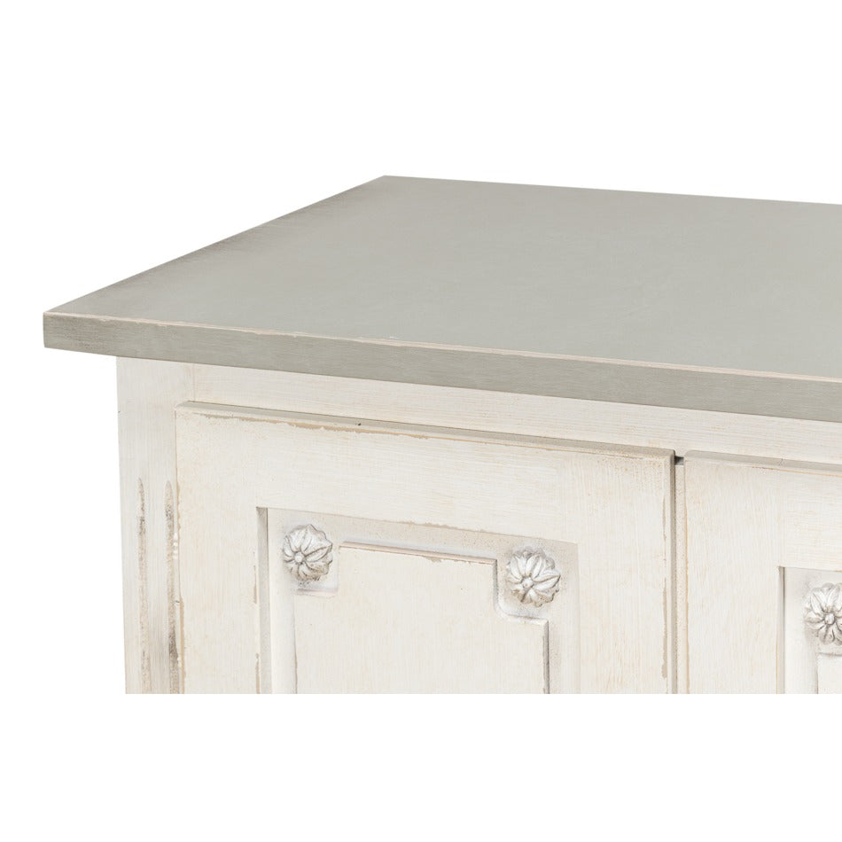 French Country Sideboard, 96" – White and Grey - additional view