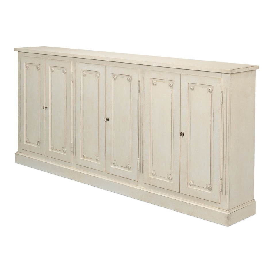 French Country Sideboard, 96" – Antiqued White - additional view