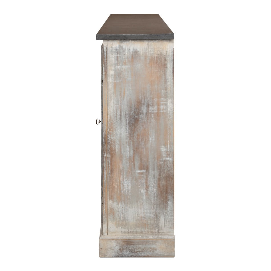 French Country Sideboard, 96" – Grey Oak with Stone Grey Top - additional view